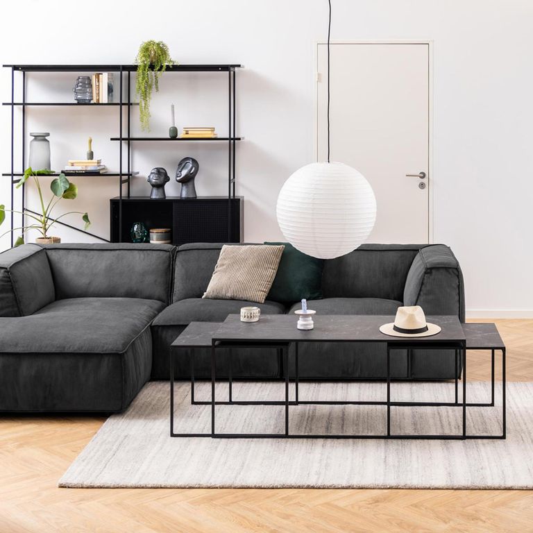 Infinity Coffee Table - Black Marble Effect - Set of 3