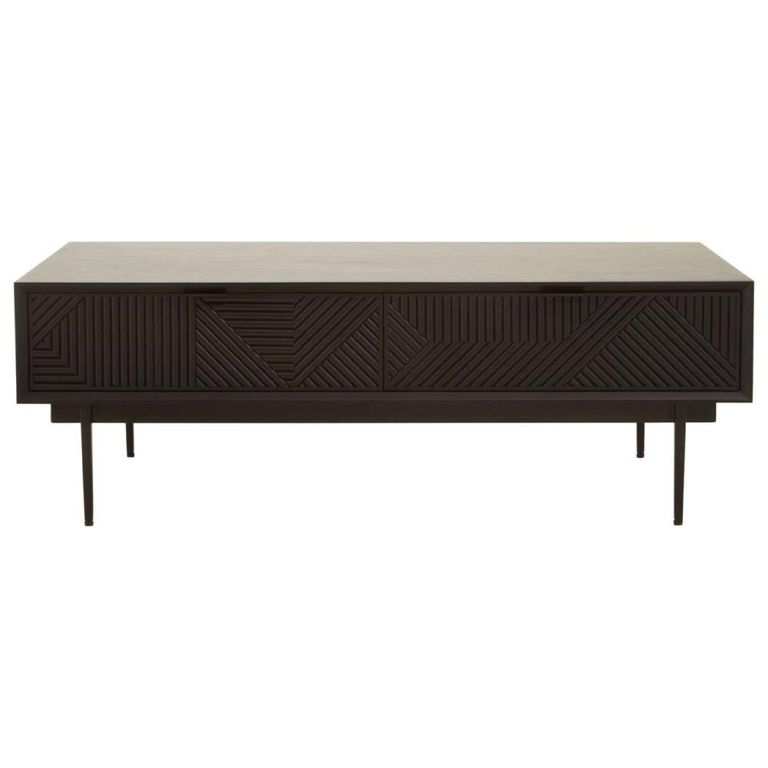 Jakara Coffee Table - 2 Drawer - Black Wood