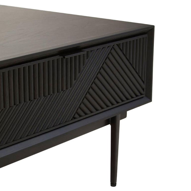 Jakara Coffee Table - 2 Drawer - Black Wood