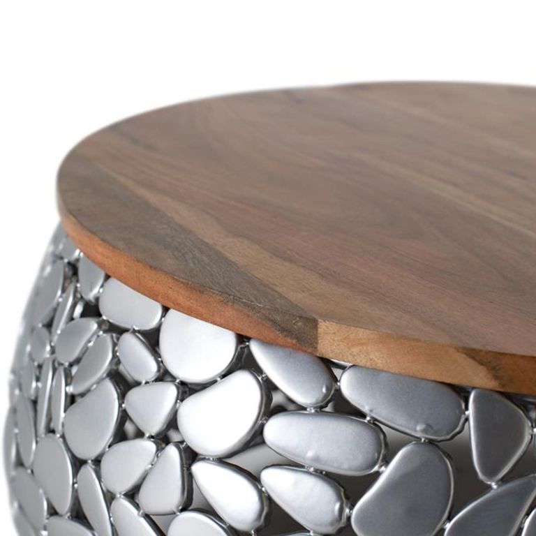 Jambiani Coffee Table - Mango Wood and Metal - Round - Set of 2