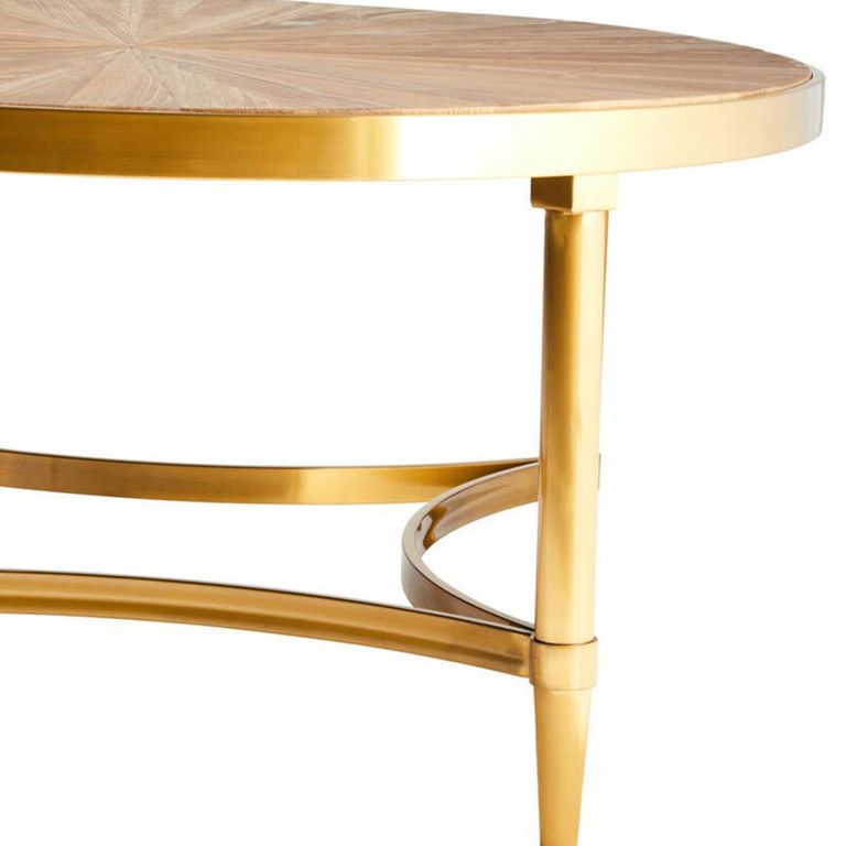 Jana Coffee Table - Round - Wood with Gold Legs