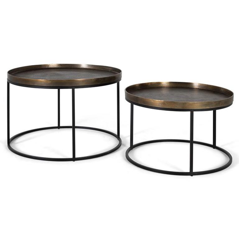 Juamoja Coffee Table - Bronze Metal - Round - Set of 2