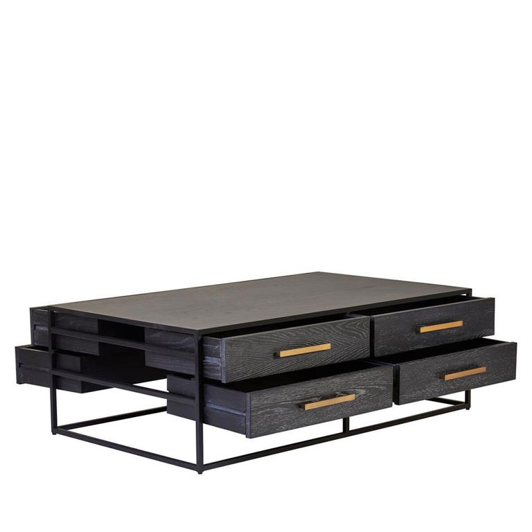 Judd Coffee Table - Black Oak - 4 Drawer