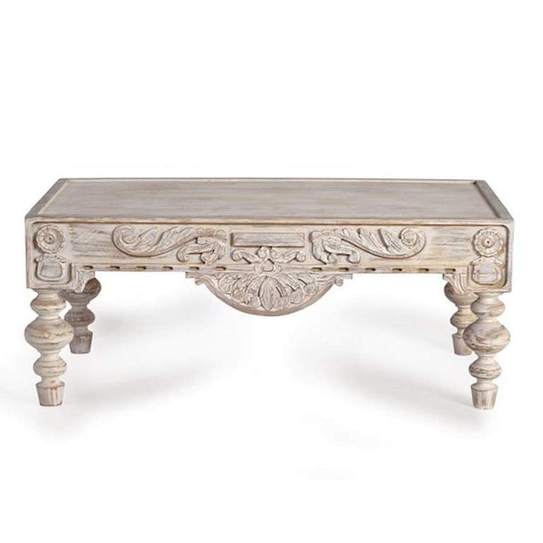 Kasherazi Coffee Table - Carved Mango Wood - Round