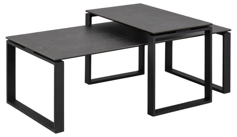 Katrine Coffee Table - Black Ceramic - Set of 2