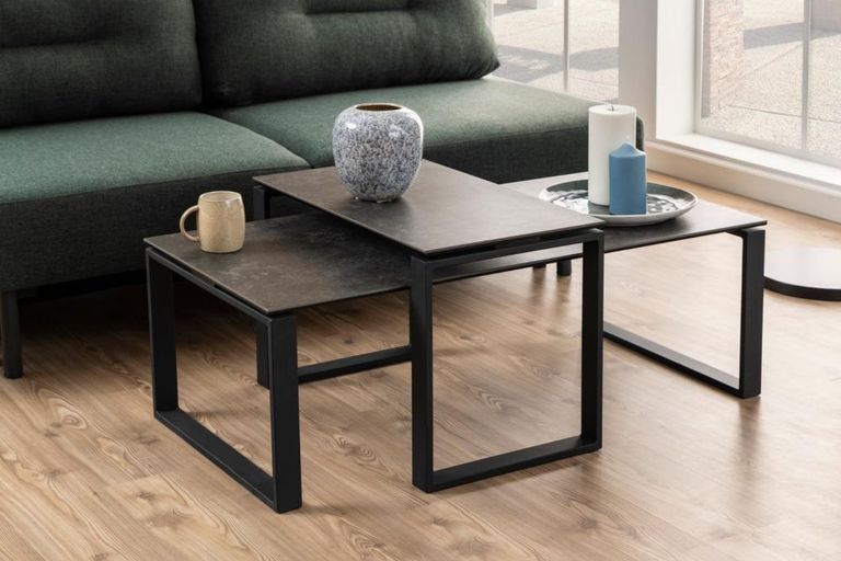 Katrine Coffee Table - Black Ceramic - Set of 2