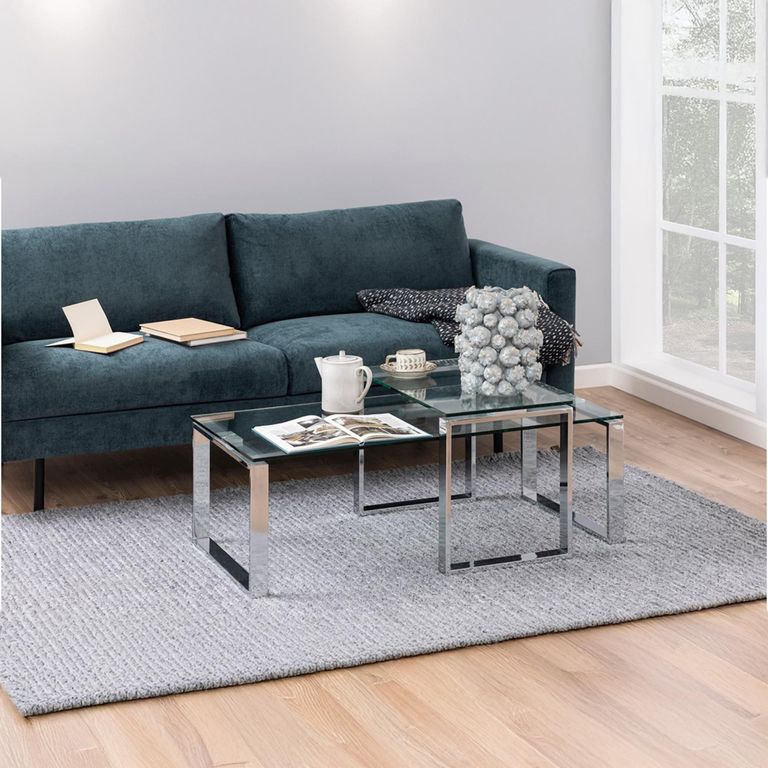 Katrine Coffee Table - Clear Glass - Set of 2