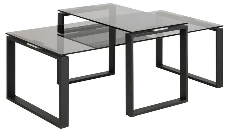 Katrine Coffee Table - Smoked Glass - Set of 2