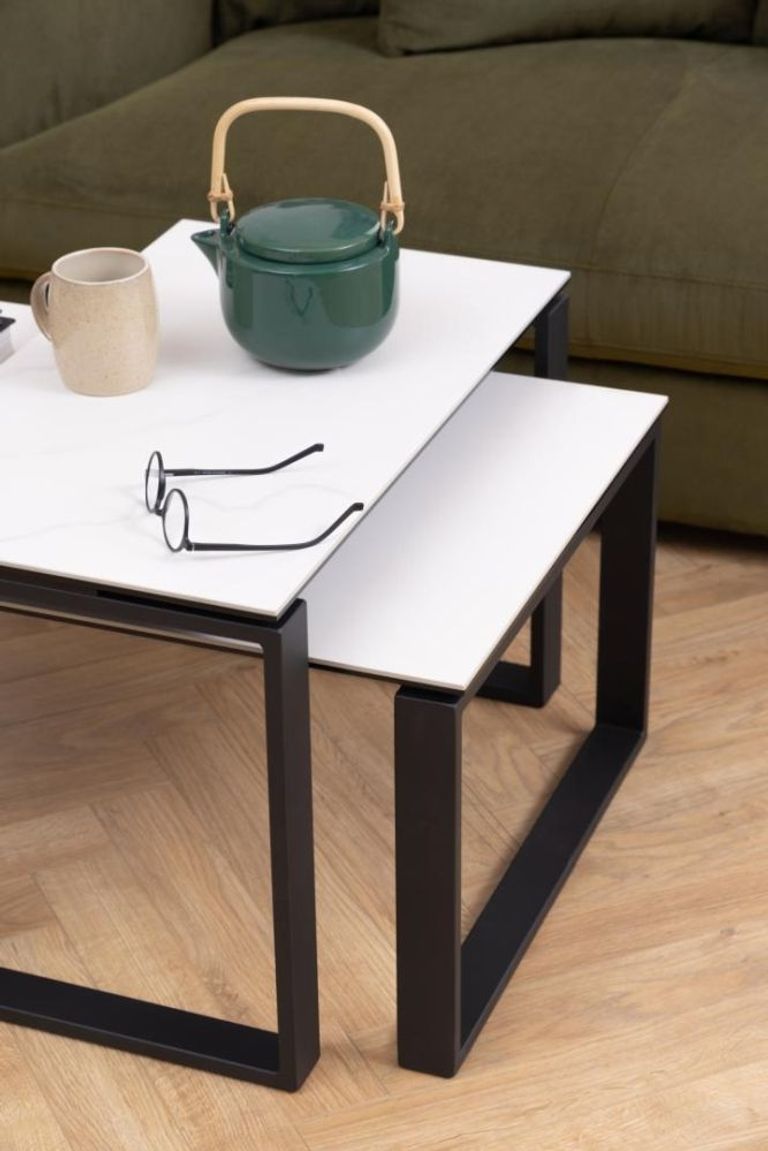 Katrine Coffee Table - White Ceramic - Set of 2