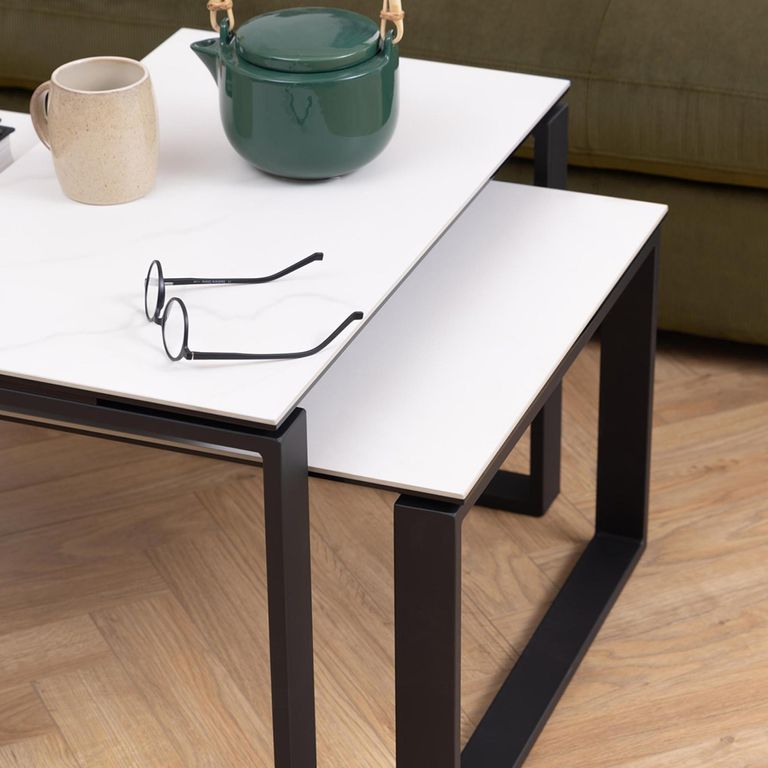 Katrine Coffee Table - White Ceramic - Set of 2