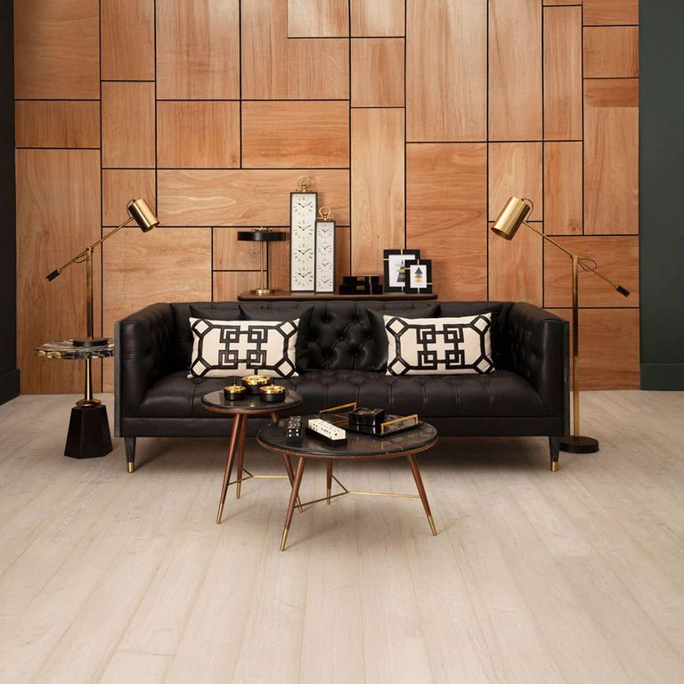 Kenso Coffee Table - Round - Black Marble and Walnut Wood