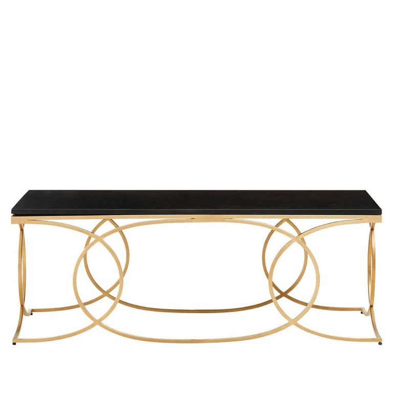 Kia Coffee Table - Black Marble with Gold Metal
