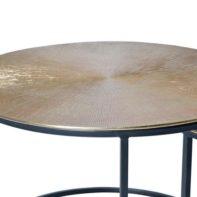 Kingalamila Coffee Table - Bronze Metal - Round - Set of 2