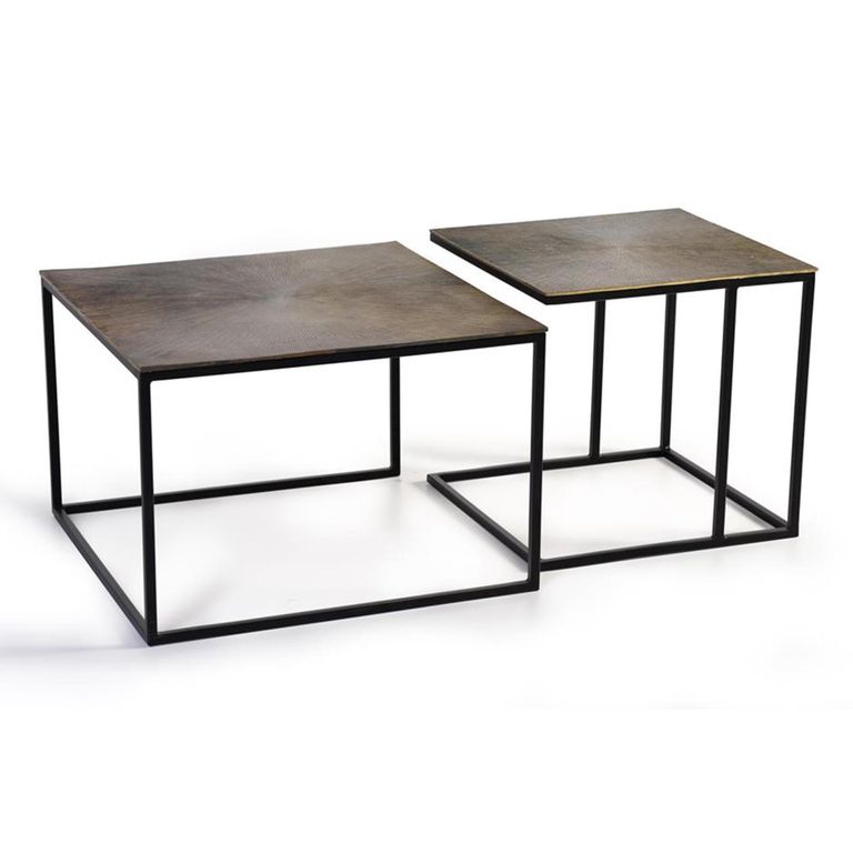 Kingalamila Coffee Table - Grey Metal - Set of 2