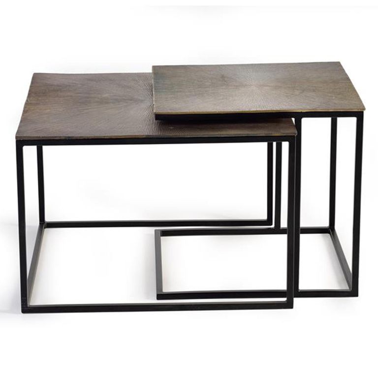 Kingalamila Coffee Table - Grey Metal - Set of 2