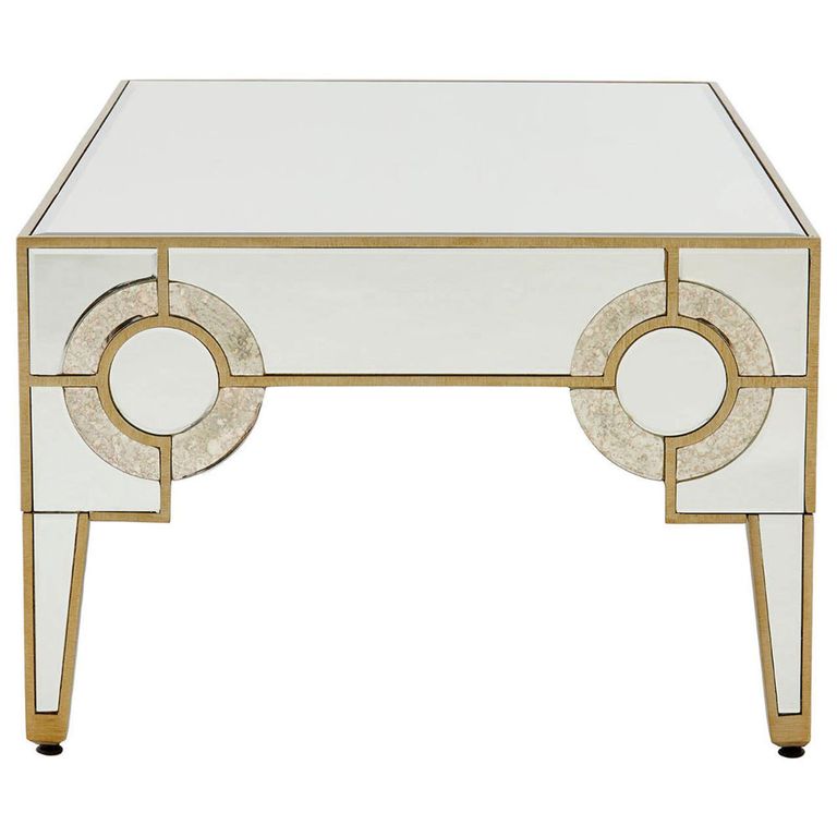 Knightsbridge Coffee Table - Mirrored with Gold Trim