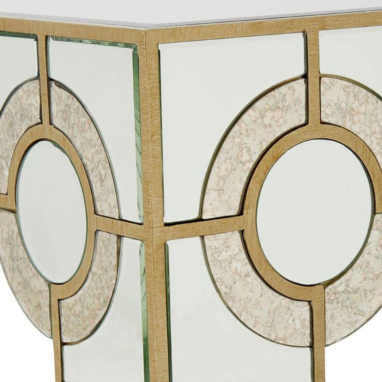 Knightsbridge Coffee Table - Mirrored with Gold Trim