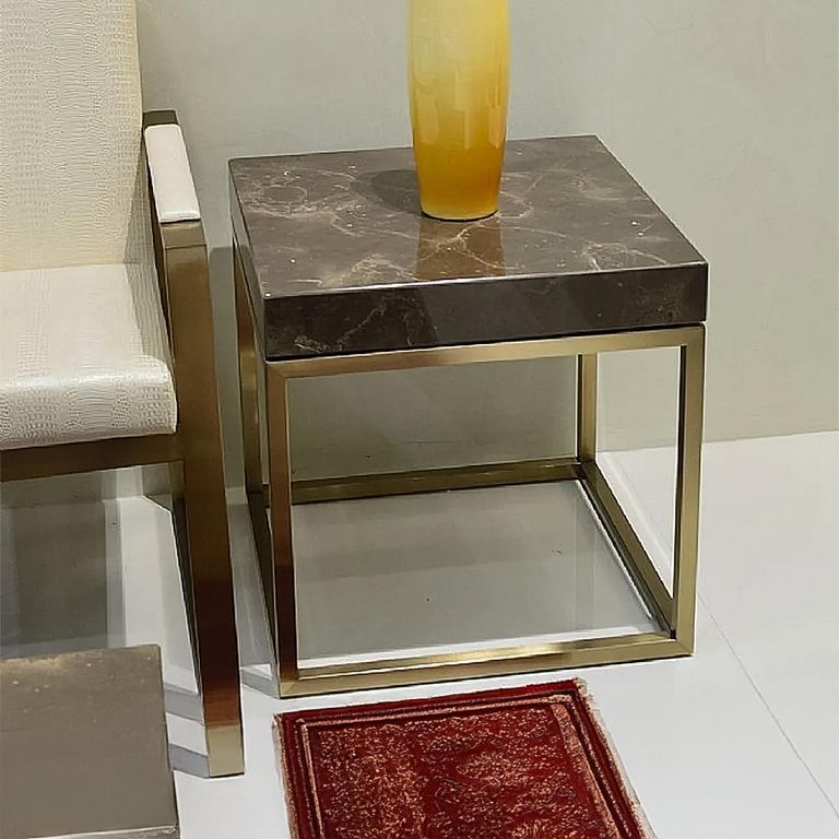 Kubo Occasional Table - Marble with Brass Base - Variation Available