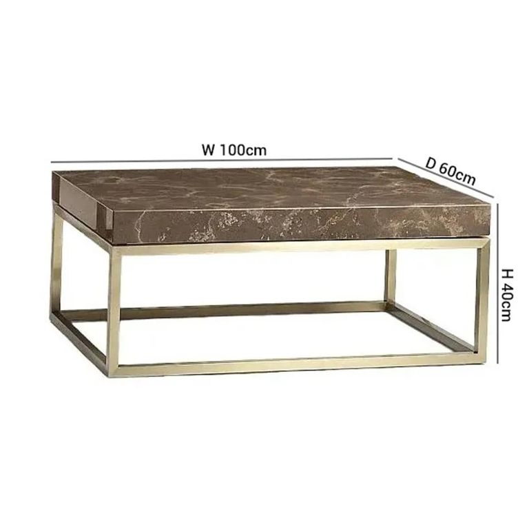 Kubo Occasional Table - Marble with Brass Base - Variation Available