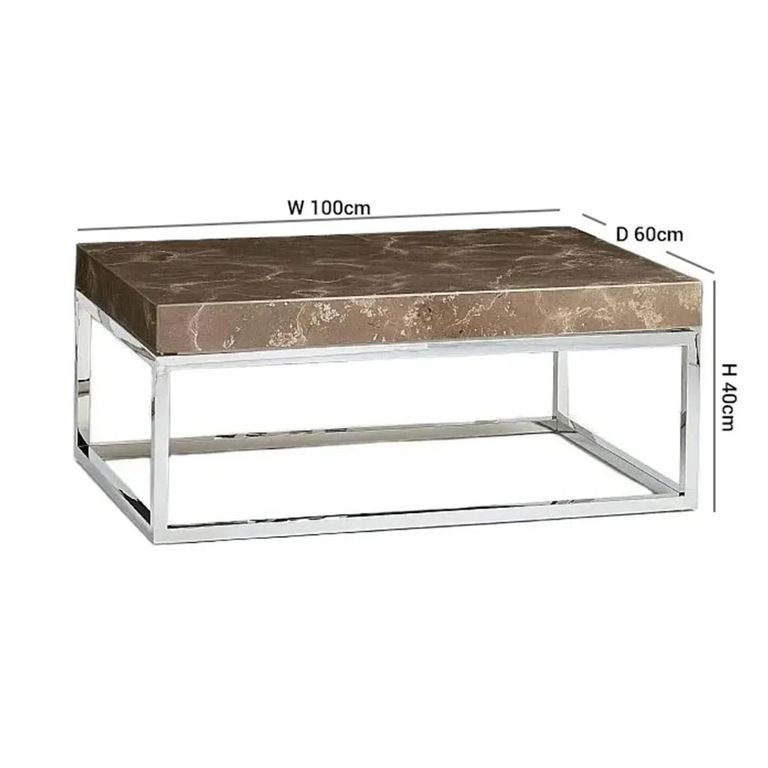 Kubo Occasional Table - Marble with Stainless Steel Base - Variation Available