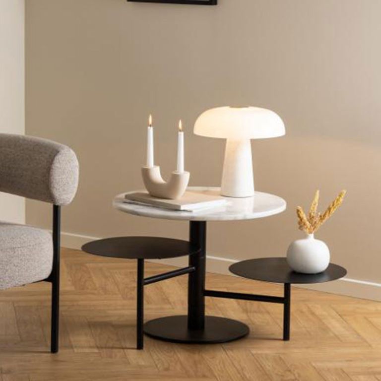 Lahti Coffee Table - 3 Tier - Round - White Marble