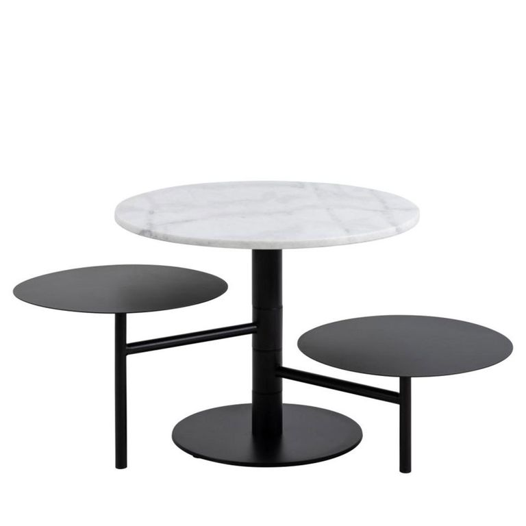 Lahti Coffee Table - 3 Tier - Round - White Marble