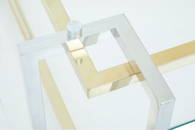 Layne Coffee Table - Glass with Chrome Base