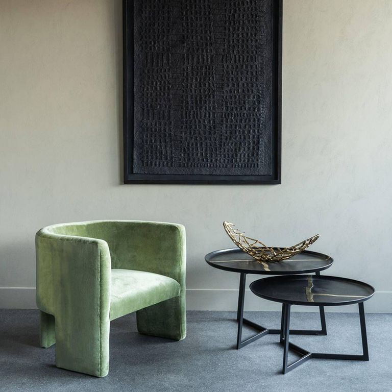 Arizona Coffee Table - Black Metal - Round - Set of 2