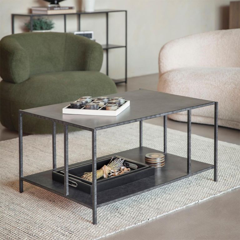 Brooks Coffee Table - Mottled Black Metal