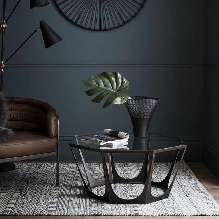 Catalan Coffee Table - Glass and Bronze - Hexagonal