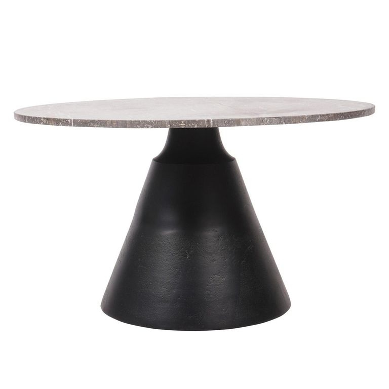 Clifton Coffee Table - Grey Travertine Marble - Large - Round