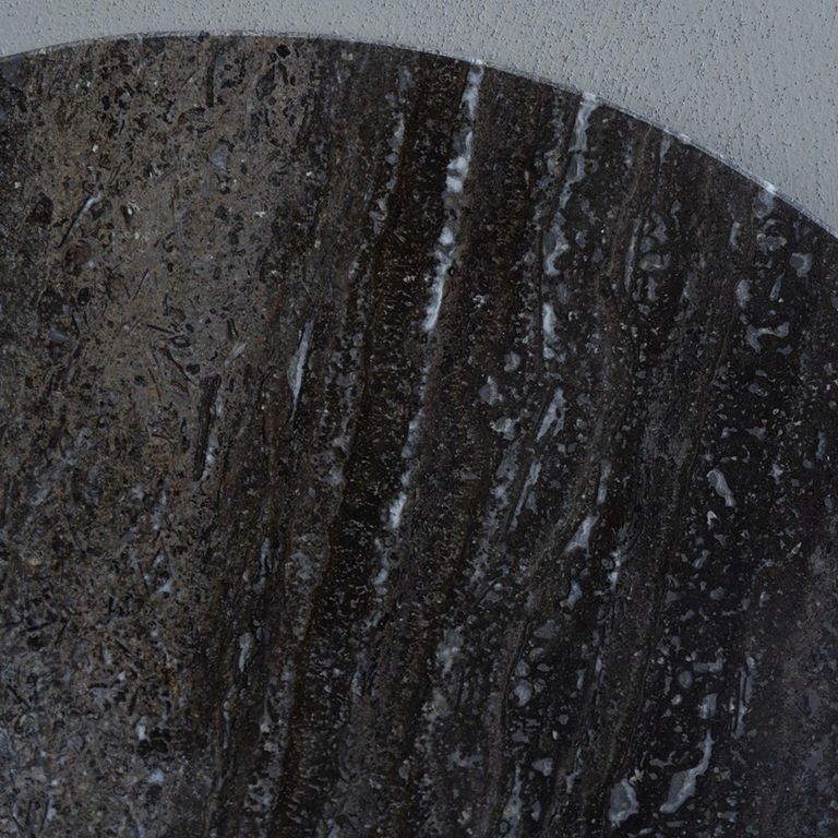 Clifton Coffee Table - Grey Travertine Marble - Large - Round