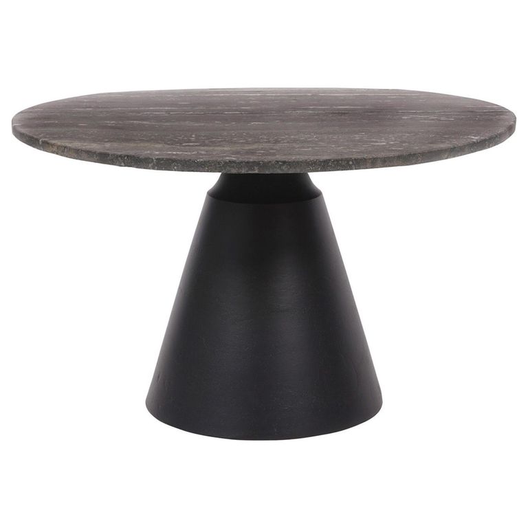 Clifton Coffee Table - Grey Travertine Marble - Small - Round