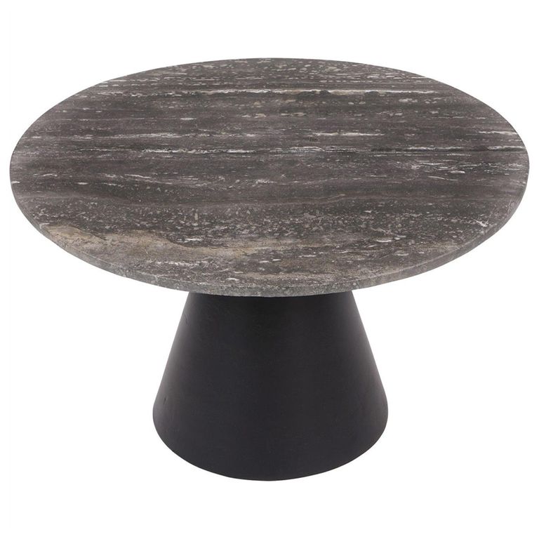 Clifton Coffee Table - Grey Travertine Marble - Small - Round