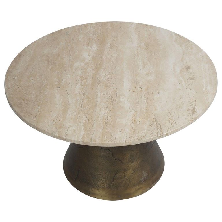 Clifton Coffee Table - Light Travertine Marble - Large - Round