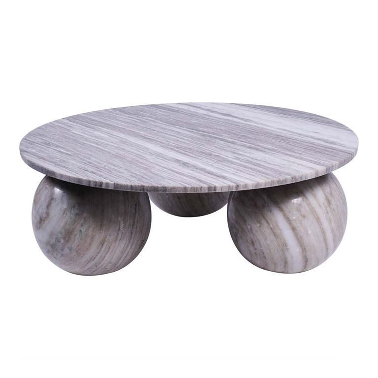 Salento Coffee Table - Grey Marble - Round