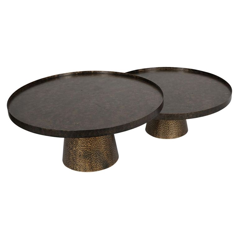 Sandbanks Coffee Table - Black Metal - Round - Set of 2