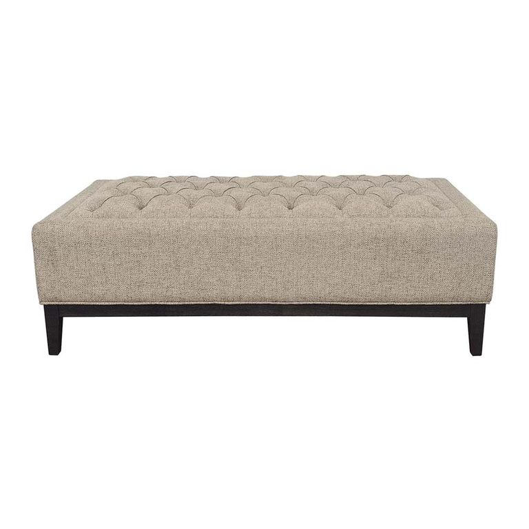 Theodore Coffee Table - Dark Taupe - Buttoned Ottoman