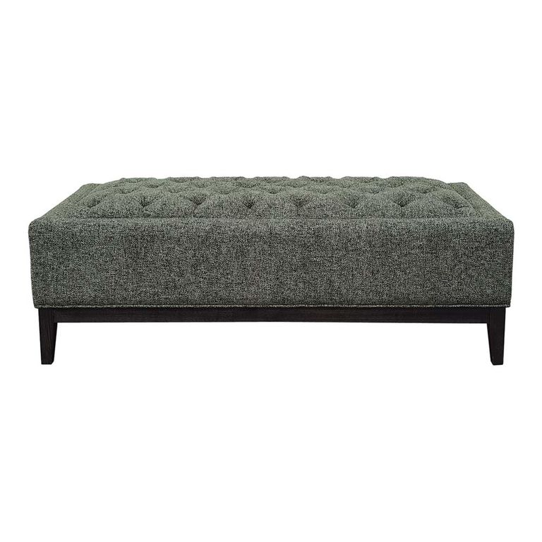 Theodore Coffee Table - Forest Green - Buttoned Ottoman