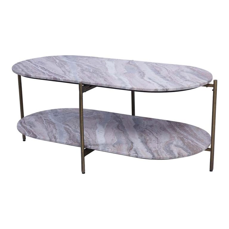 Toronto Coffee Table - Grey Marble - Oval