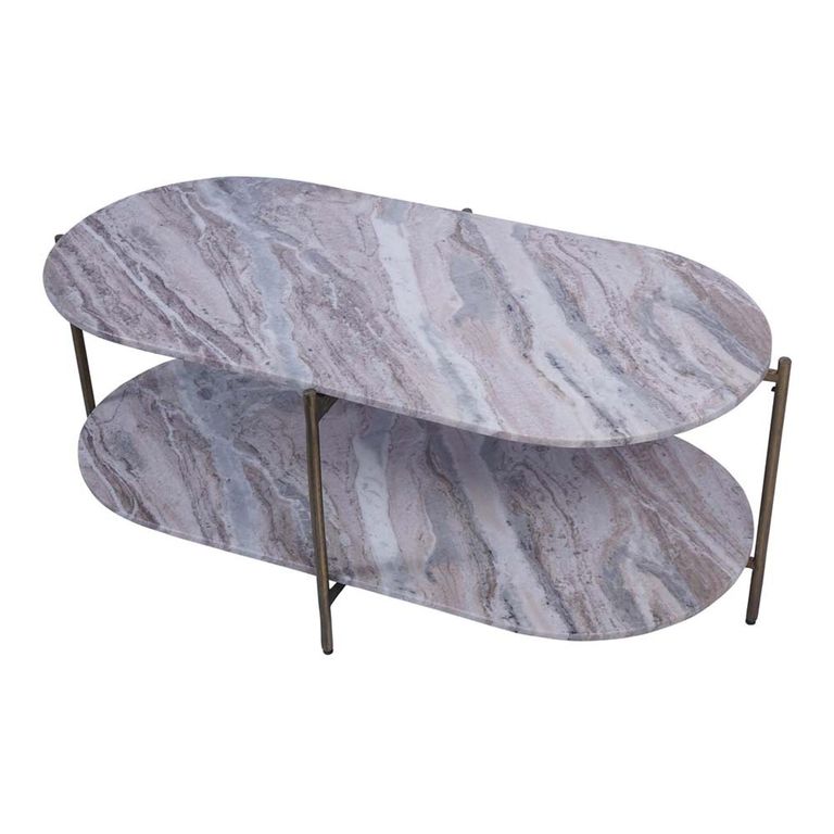 Toronto Coffee Table - Grey Marble - Oval