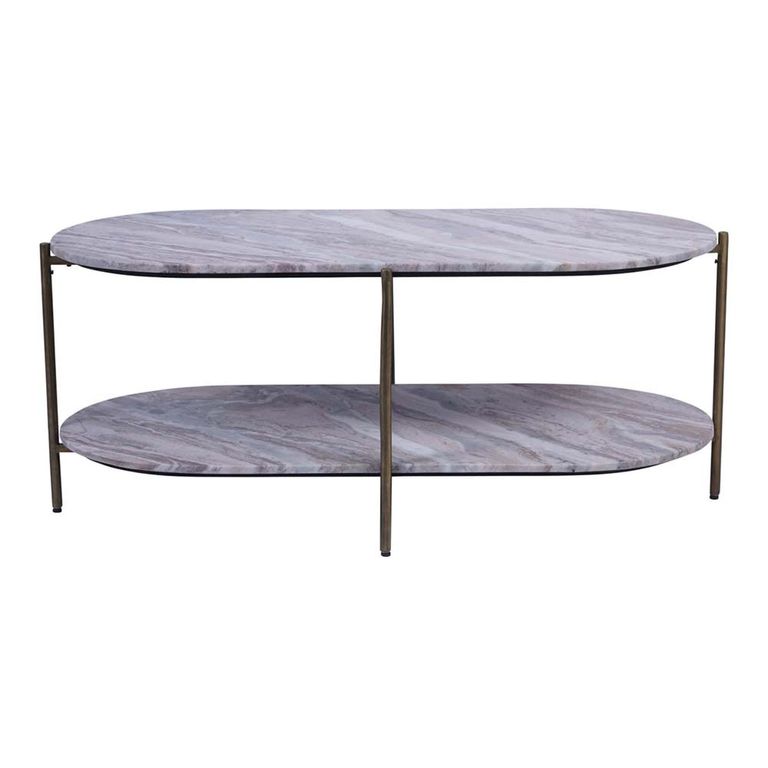 Toronto Coffee Table - Grey Marble - Oval
