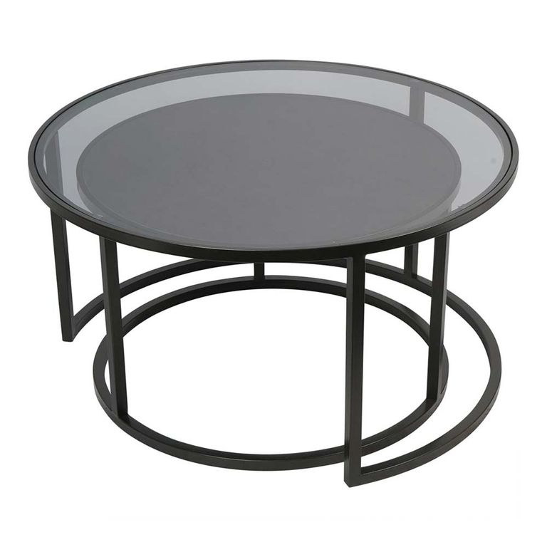 Turner Coffee Table - Slate Effect - Round - Set of 2