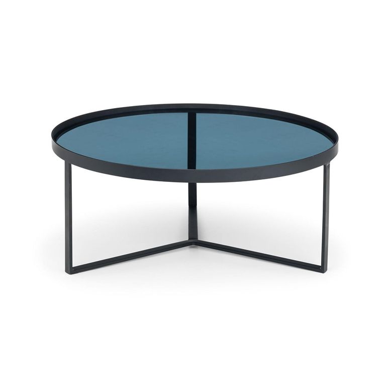 Loft Coffee Table - 90cm - Round - Smoked Glass Top