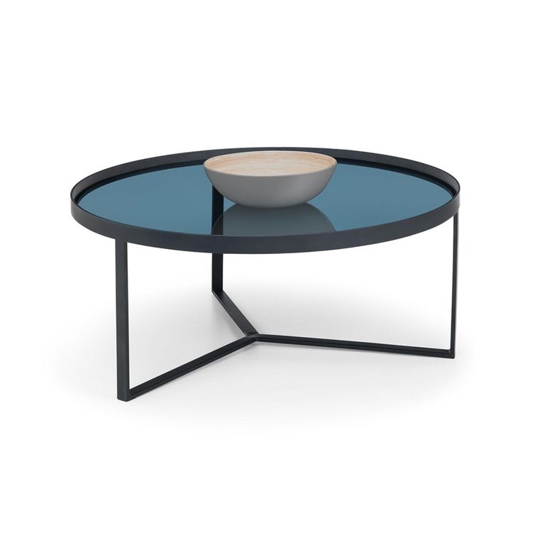 Loft Coffee Table - 90cm - Round - Smoked Glass Top