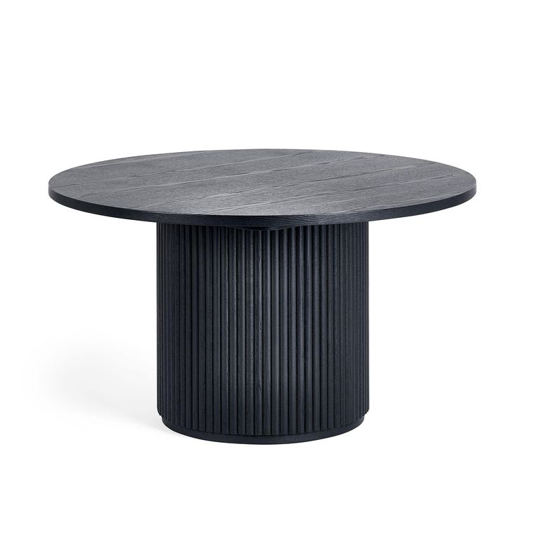 Louis Coffee Table - Round - Black - Fluted Base