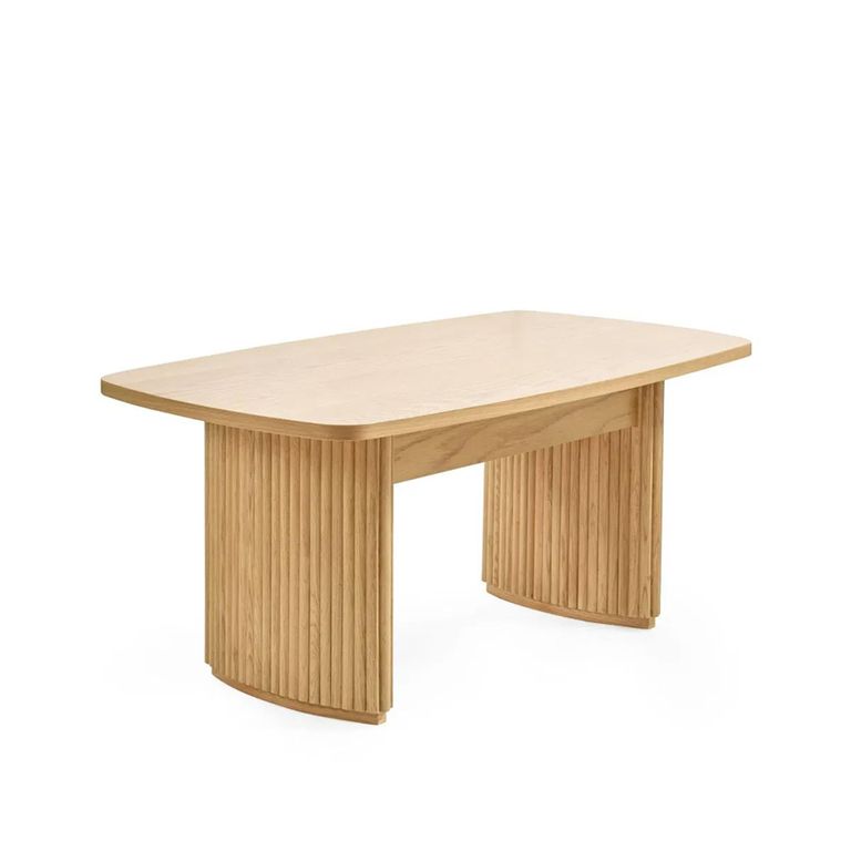 Louis Coffee Table - Light Oak Effect - Fluted Base