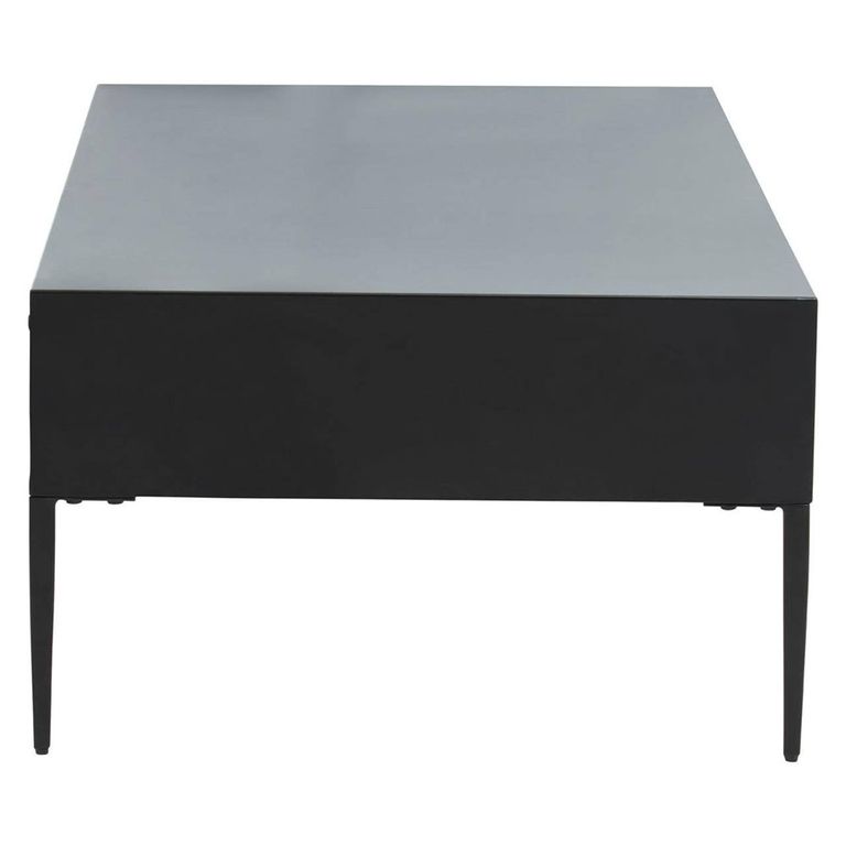 Luxor Coffee Table - Black and Grey Pine Wood - 2 Drawer