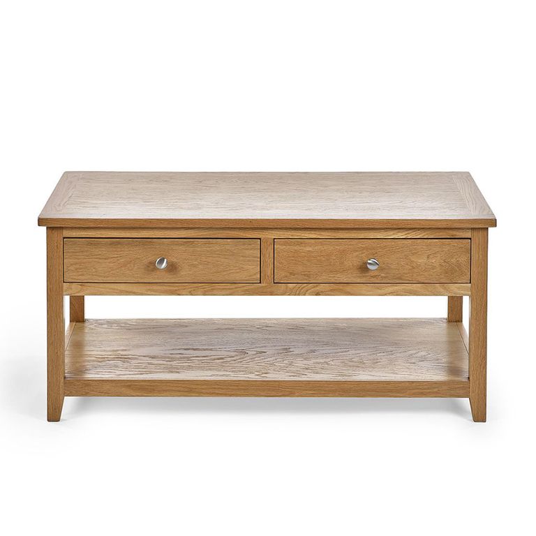 Mallory Coffee Table - 2 Drawer - Oak