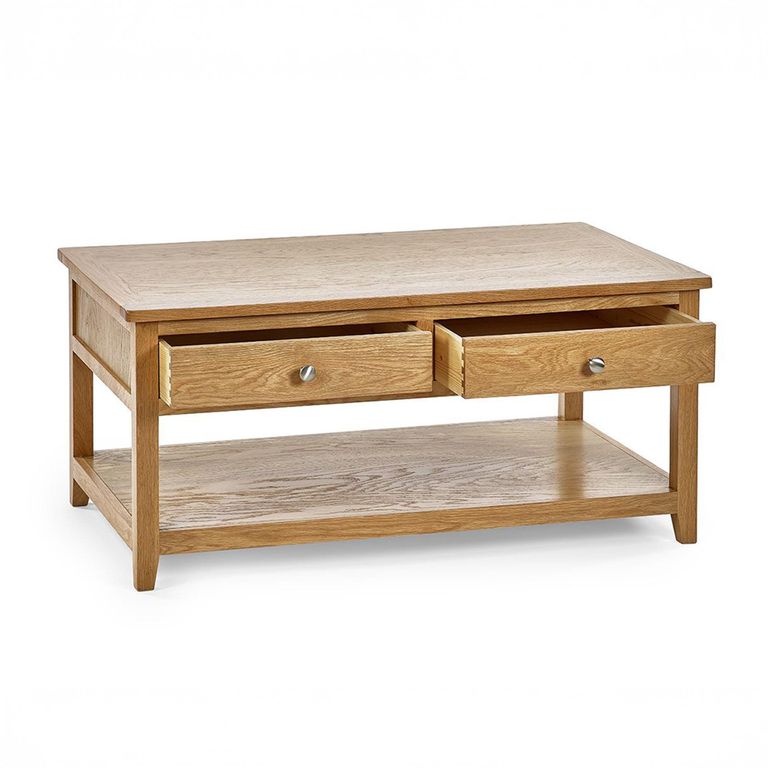 Mallory Coffee Table - 2 Drawer - Oak